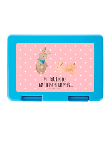 Mr. & Mrs. Panda Brotbüchse Hasen Muschel mit Spruch in Rot Pastell