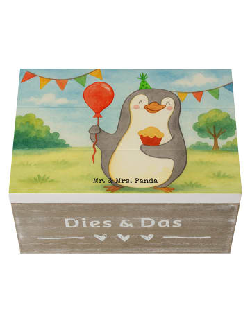 Mr. & Mrs. Panda Truhe Pinguin Geburtstag Design ohne Spruch in Weiß