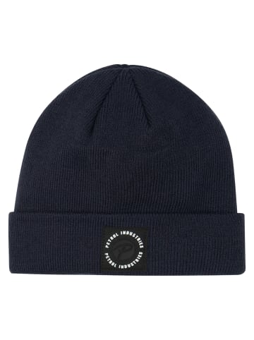 Petrol Industries Logo-Strickbeanie Steelpoint in Blau