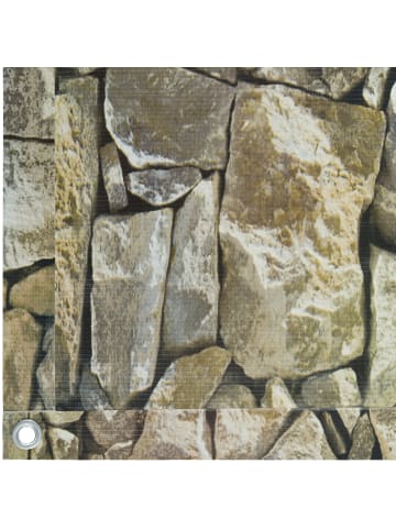 tectake Balkonbespannung  600 x 90 cm, stein-optik