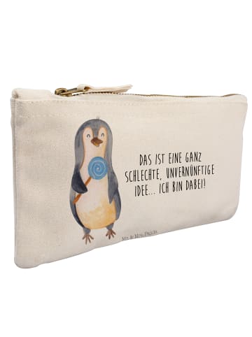Mr. & Mrs. Panda Schminktasche Pinguin Lolli mit Spruch in Weiß