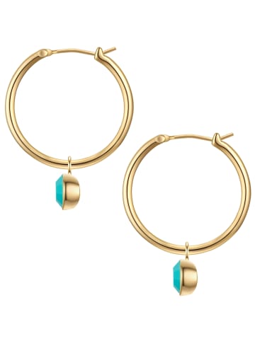 Yokoamii Creolen aus Messing mit Glaskristall in gelbgold