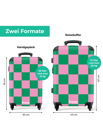 NoBoringSuitCases Suitcase, Handgepäck, Koffer, Trolley, Reisekoffer Karierter Druck in