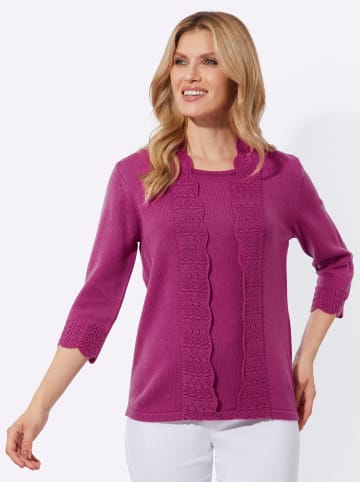 Sieh an! 2-in-1-Pullover in magenta