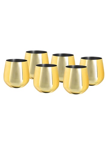 Echtwerk 6 er-Set Weingläser aus Edelstahl 500 ml in Gold