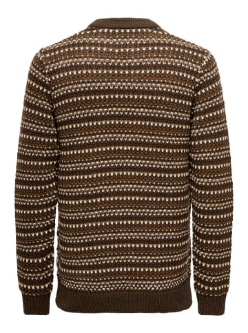 Only&Sons Strickpullover Regular Fit Rundhals langarm in Braun