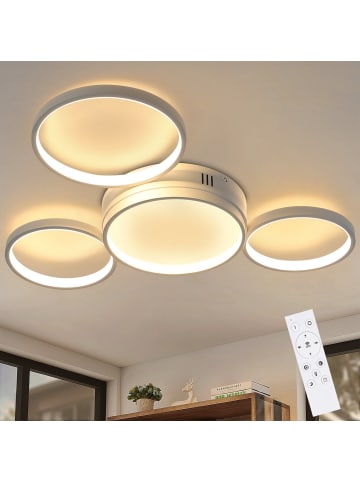 ZMH Deckenleuchte LED in weiß 4-flammige Ringe dimmbar 52W Modern
