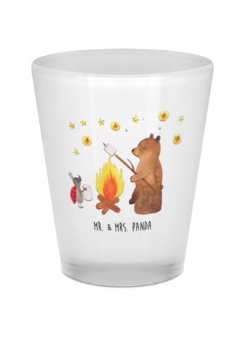 Mr. & Mrs. Panda Gläschen Bär & Marienkäfer Lagerfeuer ohne Spruch in Transparent