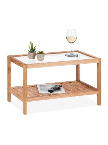 relaxdays Beistelltisch in Natur - (B)60 x (H)35 x (T)40 cm