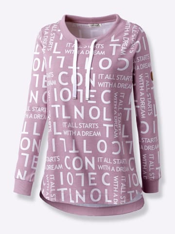 WITT WEIDEN Longsweatshirt in mauve-weiß-gemustert