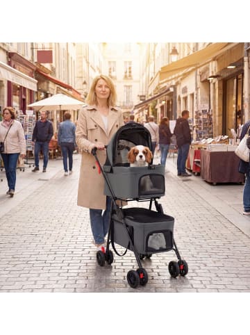 COSTWAY 3 in 1 Hundewagen klappbar in Grau