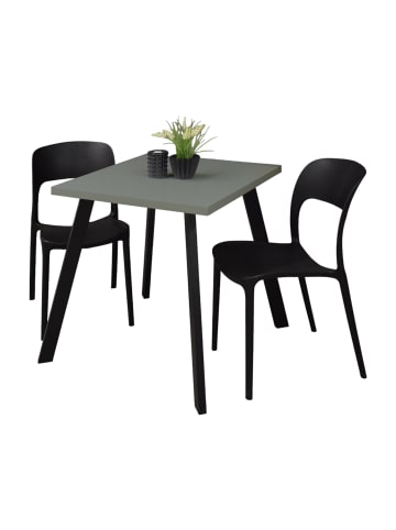 58 aufm Kessel BARTISCH Eirene 70x70x75 schwarz matt/Pinie green matt lack