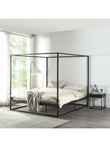 en.casa Himmelbett Kristianstad in Schwarz (B)180cm (L)200cm
