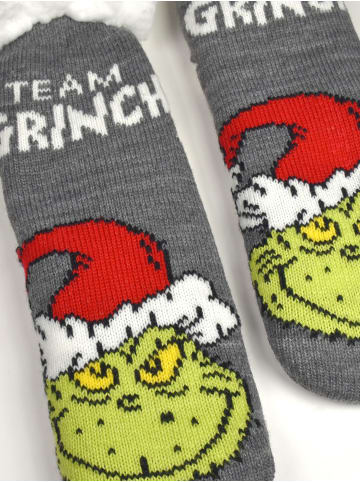 The Grinch The Grinch Hüttensocken Haussocken Kuschelsocken Wintersocken Socken in grau