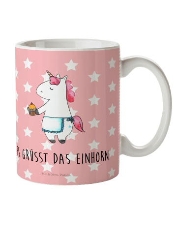 Mr. & Mrs. Panda Kaffeetasse Einhorn Muffin mit Spruch in Rot Pastell