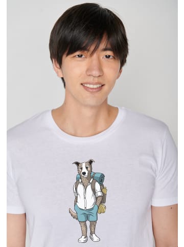 GreenBomb T-Shirt Animal Dog Traveller in Weiß