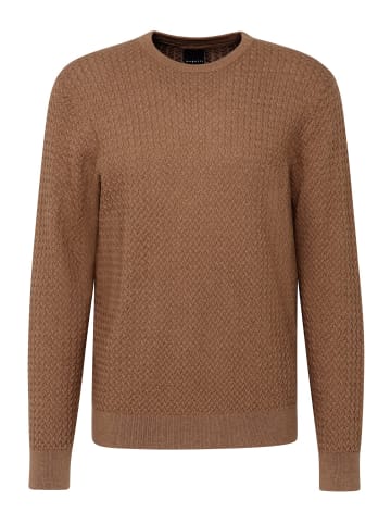 Bugatti Strickpullover Rundhals in cognac