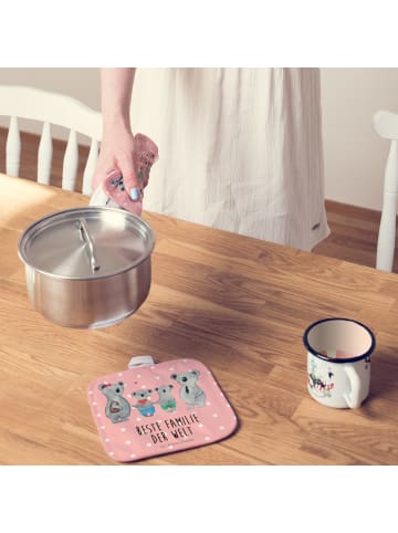 Mr. & Mrs. Panda Topfuntersetzer Koala Familie zwei mit Spruch in Rot Pastell