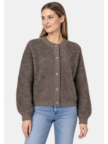 Sublevel Strickjacke Knopfleiste Rundhalsausschnitt in Braun