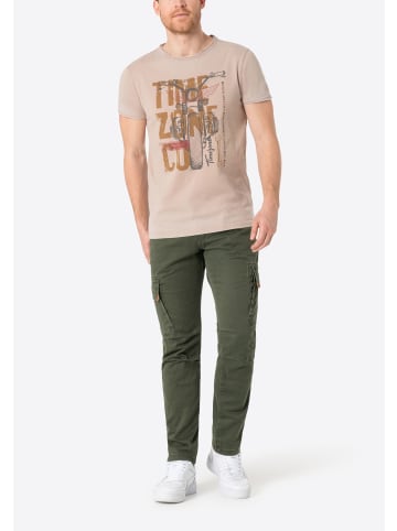 Timezone Cargohose Regular Fit Taschen Baumwolle Reißverschluss in Grün