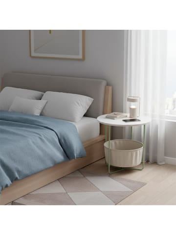 relaxdays Beistelltisch in Salbeigrün/ Cremeweiß - (H)50 x Ø 45 cm