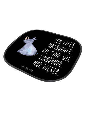 Mr. & Mrs. Panda auto fensterblende Einhorn Nashorn mit Spruch in Schwarz