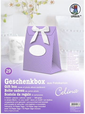Buntpapierfabrik Ludwig Bähr Geschenkbox Celina 9,5x12,5x5cm Packung mit 5 Stück Motiv: 29