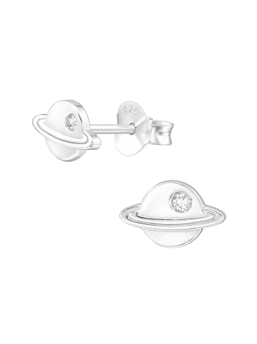 Alexander York Ohrstecker SATURN mit Zirkonia in 925 Sterling Silber, 2-tlg.