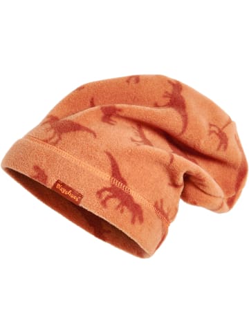 Playshoes Fleece-Beanie Dinos in Ocker