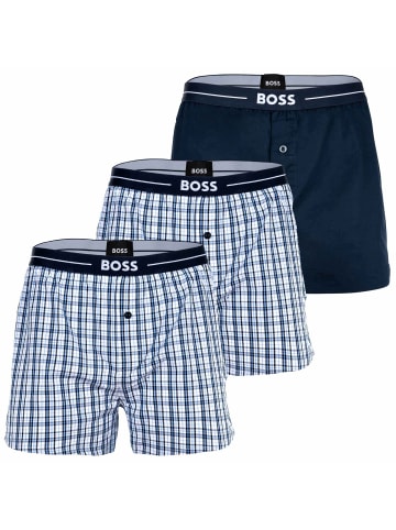 BOSS Web-Boxershorts 3er Pack in Dunkelblau