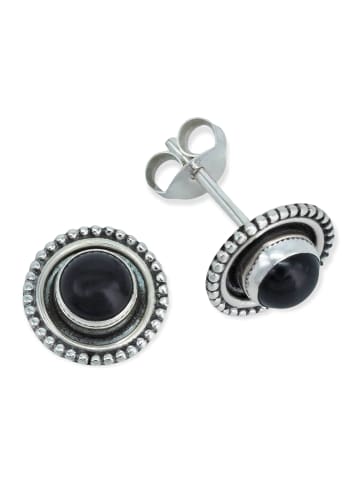 mantraroma 925er Silber - Ohrstecker (L) 10 x (B) 10 mm mit Onyx