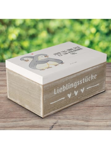 Mr. & Mrs. Panda Schatzkiste Pinguine Kuscheln mit Spruch in Weiß