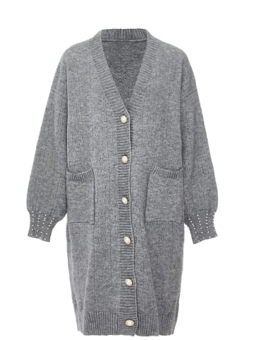caissa Strickjacke in Hellgrau Melange