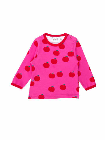 Toby Tiger Langarmshirt mit Apfel Print in rosa