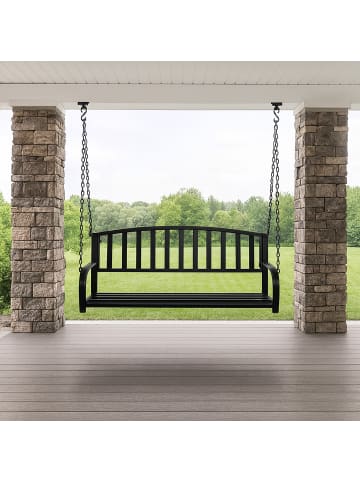 relaxdays Hängebank in Schwarz - (B)133 x (H)197 x (T)58 cm