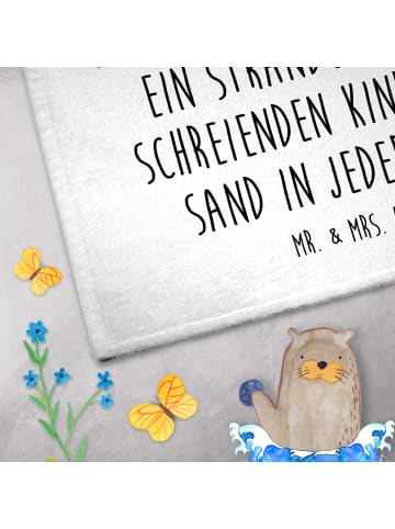 Mr. & Mrs. Panda Gästehandtuch Sommerchaos mit Spruch in Weiß