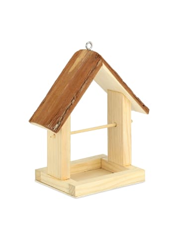 relaxdays Vogelfutterhaus in Natur - (B)23 x (H)27 x (T)13 cm
