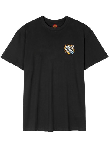 Santa Cruz T-Shirt "Flaming Dice Dot Chest T-Shirt" in Schwarz