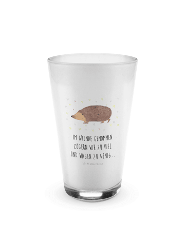 Mr. & Mrs. Panda Trinkglas Igel Herzen mit Spruch in Transparent