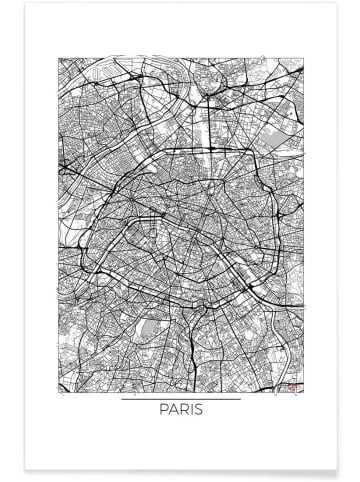 Juniqe Poster "Paris Minimal" in Schwarz & Weiß