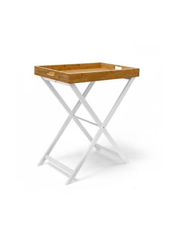 relaxdays Tabletttisch in Weiß - (B)60 x (H)72 x (T)40 cm