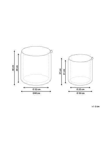 Beliani 2er-Set Pouf BEREA in Weiß