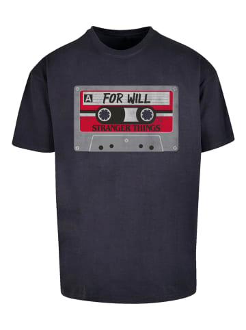F4NT4STIC Oversize T-Shirt Stranger Things Cassette For Will in marineblau