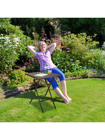 relaxdays Gartentisch Bastian in Weiß - (H)74 x ø80 cm