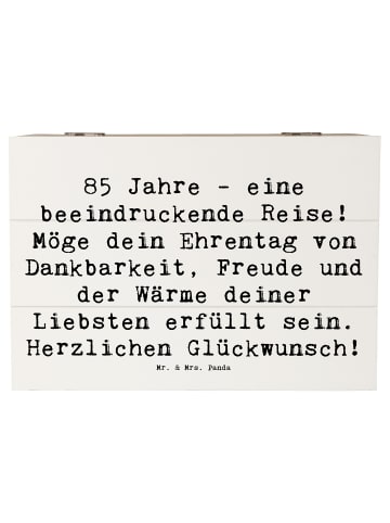 Mr. & Mrs. Panda Geschenkdose Spruch 85. Geburtstag mit Spruch in Weiß
