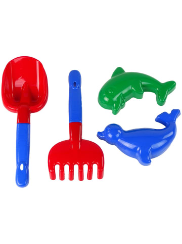 Wisam® Sandzubehör 4-teiliges Sand-Set Schaufel, Rechen, Formen