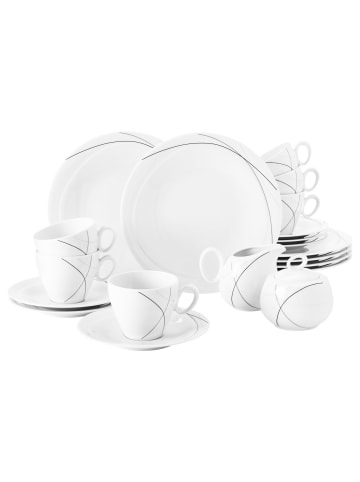 Seltmann Weiden 20-tlg. Kaffeeservice Trio Highline in Schwarz-Weiß – in schwarz-weiß