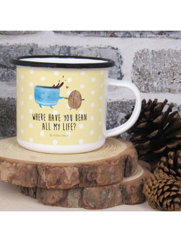 Mr. & Mrs. Panda Pott Kaffee Bohne mit Spruch in Gelb Pastell