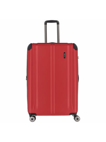 travelite City - 4-Rollen-Trolley erw. L 77 cm (rot) in rot