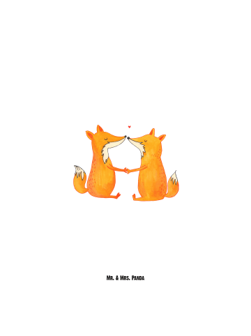 Mr. & Mrs. Panda große trinkflasche Füchse Liebe ohne Spruch in Weiß